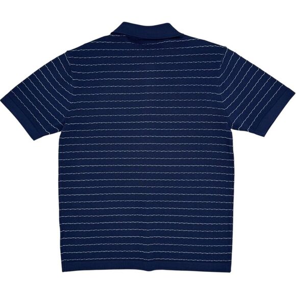 NWT Coney Island Picnic Men's Knit Striped Button Polo Shirt Blue Medium - Picture 3 of 10